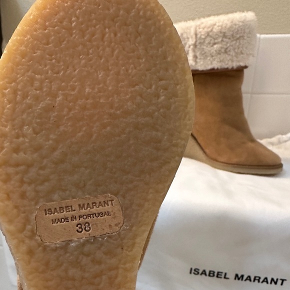 Isabel Marant Shearling Totam Wedge Boots. Sz 38. Orig. $1080 Runs small - Picture 2 of 7
